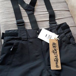 BLACK Planet Earth Boy's Snow Pants Bib OVERALLS Size SP